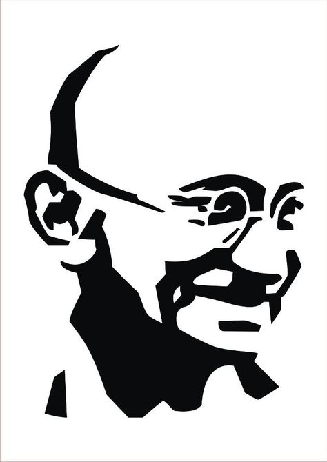 Gandhiji Sketch Easy, Gandhi Illustration, Drawing Ideas Easy Sketches, Gandhi Portrait, Gandhi Drawing, Glasses Drawing, Gandhi Ji, Easy Sketches, Face Stencils