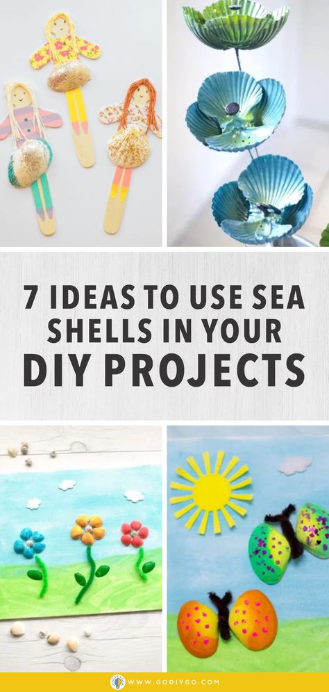 After collecting some sea shells from the beach, it’s time to use them to make crafts. What can we do with them? Sea shells are durable. We can use them to make items without breaking their natural shapes. Kids will love to make something with sea shells too. Check out our list below! We have collected DIY projects from sea shells that you can do with your kids. Show your DIY skills and make sea shell crafts in your version. #diyseashellsideas #diyproject Sea Shell Crafts Diy For Kids, Shell Art For Kids, Diy Sea Shells Crafts, What To Do With Shells, Shell Crafts For Kids, Shell Crafts Kids, Beach Projects, Gift Crafts, Diy Fashion Projects