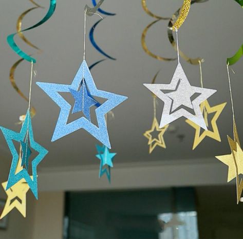 Disco Party Decorations, Diy Preschool, Star Decor, Garland Backdrops, Balloon Shop, Star Garland, Event Banner, Handmade Kids, Christmas Party Supplies