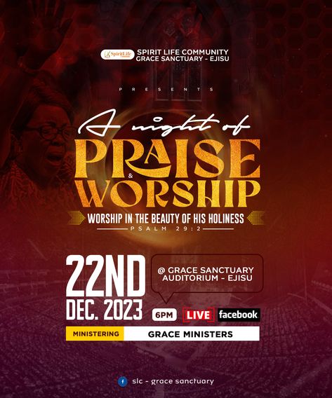 Praise And Worship Flyer Design, New Year Church Flyer, Worship Poster Design, Praise Flyer Design, Praise And Worship Background, Worship Flyer Design, Worship Flyer, Kingdom Builders, Church Marketing