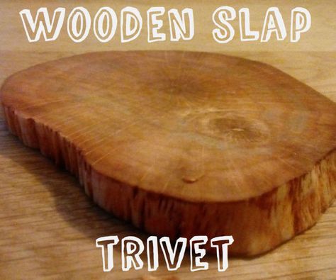 DIY Wooden slab trivet Diy Wood Trivets, Wood Slice Crafts Diy, Wood Slice Necklace, Tree Trunk Slices, Trivets Diy, Wood Trivets, Wood Slice Crafts, Tree Slices, Wood Slice Ornament