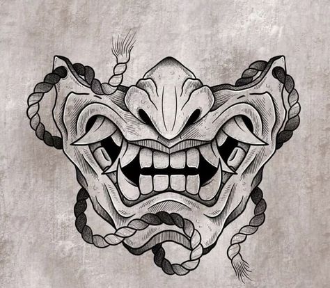 Demon Mask, A Drawing, Tattoo Design, Mask, Instagram, Design, Art