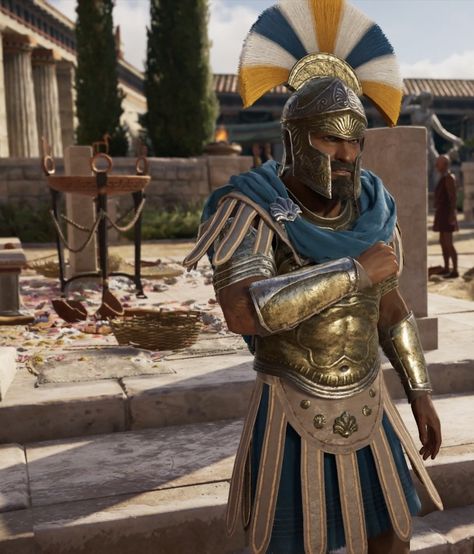 Athenian Warrior, Hoplite Art, Greek Armour, Greek Hoplite, Ac Odyssey, Warrior Art, Greek Warrior, Assassins Creed Odyssey, Greek Culture