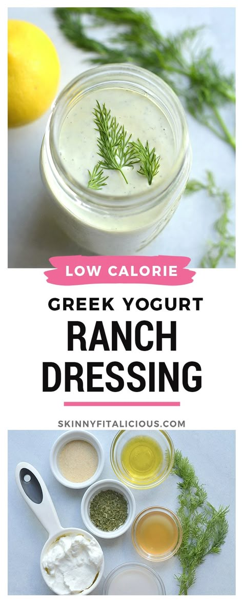 Greek Yogurt Salad Dressing, Low Calorie Salad Dressing, Low Fat Salads, Greek Yogurt Ranch Dressing, Healthy Dressing Recipes, Yogurt Ranch, Yogurt Ranch Dressing, Greek Yogurt Ranch, Low Calorie Salad