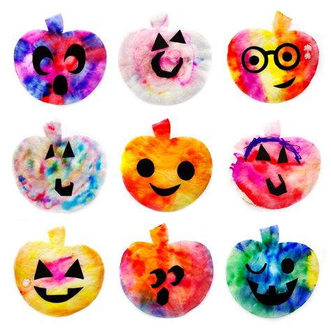 COFFEE FILTER PUMPKINS | Raising Kinley Pumpkin Art Project, Coffee Filter Art, Instagram Number, Craft Coffee, Coffee Filter Crafts, Halloween Arts And Crafts, October Halloween, Washable Markers, Coffee Crafts