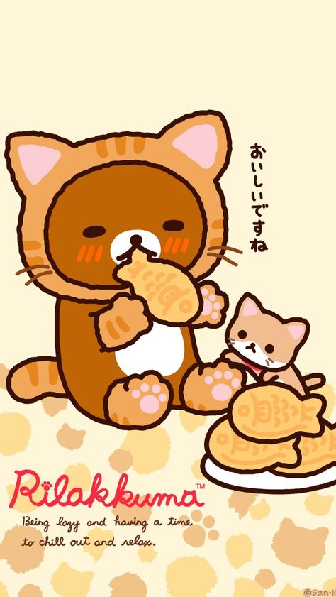 Rikkuma Wallpaper, Rilakkuma Background, Rilakkuma Poster, Rilakkuma Wallpaper, Hello Kitty Backgrounds, Graphics Layout, Sanrio Wallpaper, Japanese Characters, Iphone Wallpaper Photos