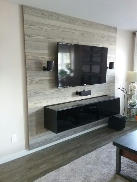 Show-stopping Modern Wall Units for your Living Room Barnwood Tv Wall, Wood Wall Ideas, Besta Cabinet, Tv A Muro, Lounge Tv, Floating Cabinet, Tv Fal, Tv Wall Cabinets, Modern Wall Units