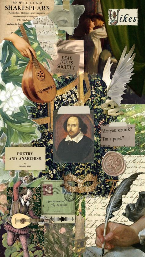 The Poet #shakespeare #williamshakespeare #soldierpoetking #englishliterature #literature #poetry #bard #greenaesthetic #spring English Literature Journal, Shakespeare Astethic, Shakespeare Poster Design, Shakespeare Aesthetic Art, English Book Cover Ideas, Literature Poster Design, Literature Posters Aesthetic, William Shakespeare Aesthetic Wallpaper, British Literature Aesthetic