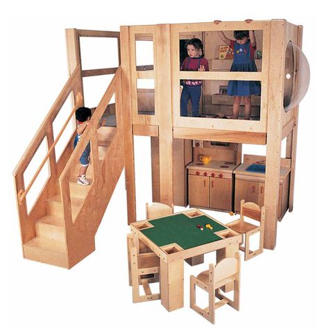 Classroom Loft, School Playroom, Indoor Play Space, Play Bedroom, Daycare Furniture, Toddler Playground, Indoor Play Equipment, Loft Furniture, Loft Ideas