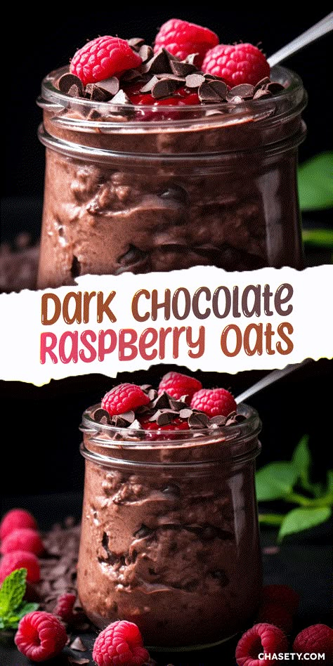 Overnight Oats With Protein, Keto Bagel, Raspberry Overnight Oats, Overnight Oats Recipe Easy, Cheese Game, Night Oats, Best Overnight Oats Recipe, Dark Chocolate Raspberry, Chocolate Overnight Oats