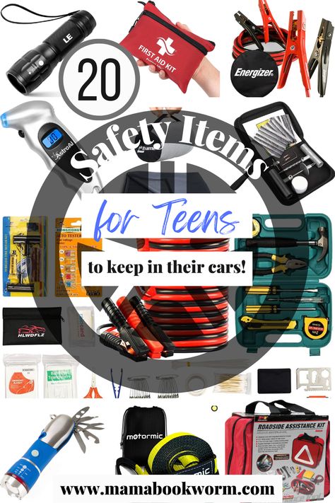 Things To Keep In Your Car, Car Gift Ideas, Teen Driving, Car Checklist, Car Care Kit, First Aid For Kids, Car For Teens, Teen Stuff