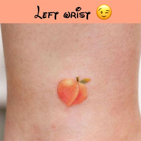 Eggplant Tattoo, Tiny Peach Tattoo, Simple Peach Tattoo, Peach Tattoo, Cabinets Colors, Peach Bellini, Dope Tattoos For Women, Stylist Tattoos, Red Peach