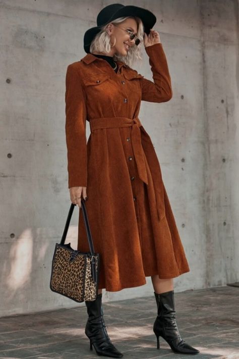 Single Breasted Belted Corduroy Shirt Dress Corduroy Shirt Dress Outfit, Corduroy Shirt Dress, Single Dress, Winter Attire, Corduroy Shirt, Deep Winter, Fashion Mood Board, Cute Animals Images, Button Front Dress