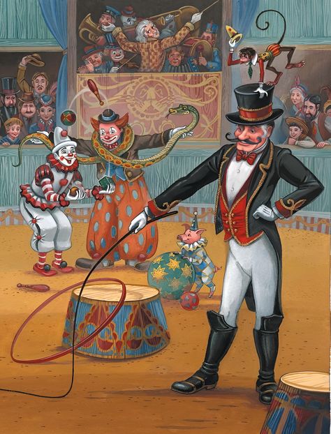 Circus Illustration, Circus Vintage, Circus Crafts, Vintage Circus Posters, Carlo Collodi, Circus Characters, Circus Poster, Circus Animals, Circus Art