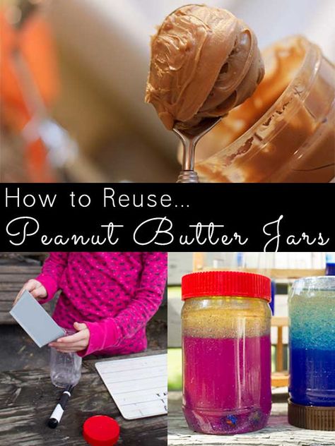 23 Things to Do with an Empty Peanut Butter Jar Plastic Jar Crafts, Crafts Aesthetic, Plastic Jars With Lids, Recycling Projects, Planters Peanuts, Upcycle Plastic, Craft From Waste Material, Peanut Butter Jar, Green World