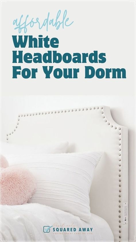 Looking for stylish yet affordable dorm headboards? We've got you covered with ideas and inspiration to make your dorm room feel like home. Discover how to enhance your college dorm bed with headboards that make a statement. White Headboard Ideas, Diy Dorm Headboard, Dorm Headboards, College Headboard, College Freshman Dorm, Elegant Dorm Room, Dorm Room Headboards, Dorm Beds, Dorm Headboard