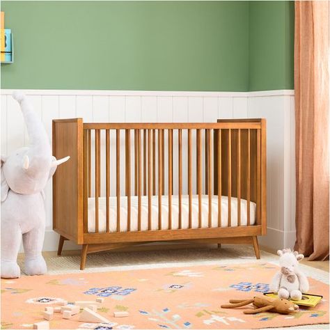 Modern Baby & Nursery Furniture | West Elm Modern Baby Furniture, Modern Baby Cribs, Crib Conversion Kit, Mid Century Nursery, Crib Safety, Modern Baby Nursery, Baby Cribs Convertible, Modern Crib, Baby Mattress