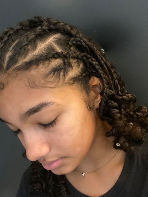 Corn Row Braids Natural Hair, Short Natural Braided Hairstyles, Cute Natural Braided Hairstyles, Braids With Natural Hair No Weave, 2 Braids Natural Hair, Natural Hair Styles Braids, Natural Hair Styles With Braids, Braided Natural Hairstyles, Natural Cornrows