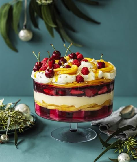 RecipeTin Eats x Good Food: Mango and berry trifle Recipe | Good Food Mango Trifle Desserts, Fancy Trifle, Mango Trifle Recipes, Summer Berry Trifle Recipe, Husband Recipes, Summer Trifle Recipes, Trifle Custard Recipe, Mango Trifle, Tin Eats