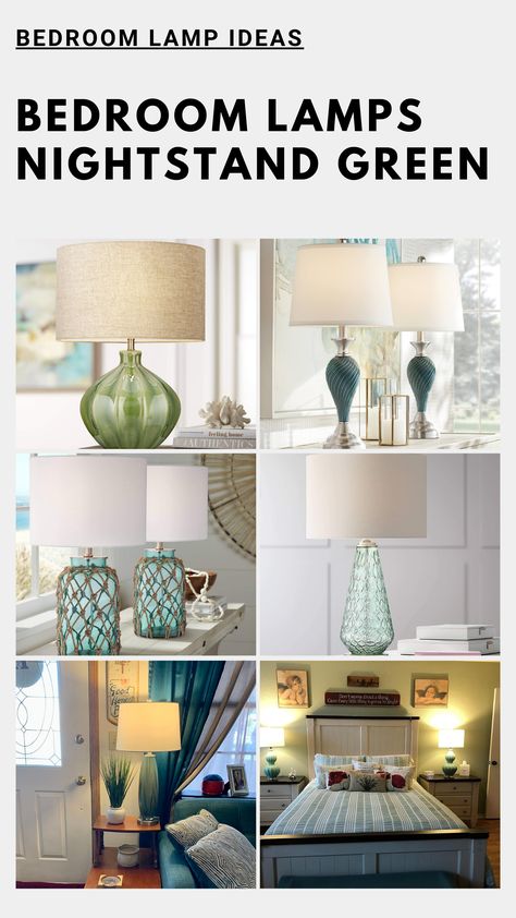 [CommissionsEarned] 9 Great Bedroom Lamp Ideas You Will Love #bedroomlampideas Bedroom Lamp Ideas, Lamps Nightstand, Green Nightstands, Glass Bedside Lamps, Bedroom Lamps Nightstand, Kids Table Lamp, Night Table Lamps, Green Table Lamp, Modern Accent Tables