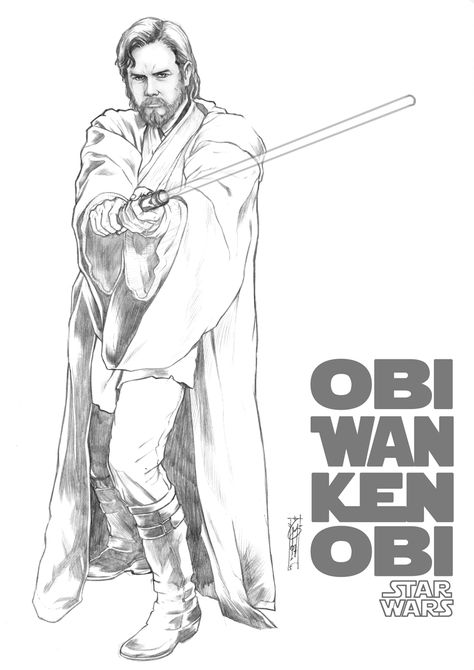 obi wan kenobi by Thegerjoos How To Draw Obi Wan Kenobi, Obi Wan Kenobi Drawing, Star Wars Printables Free, Star Wars Coloring Pages, Star Wars Coloring, Star Wars Art Drawings, Star Wars Printables, Star Wars Colors, Star Wars Obi Wan