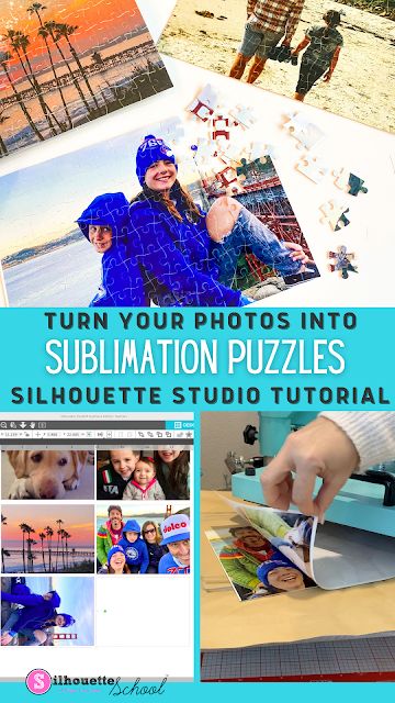 How to Make a Sublimation Puzzle: Free Template & Best Time and Temperature | Silhouette School Blog Silhouette Cameo Beginner, Vinyl Projects Silhouette, Puzzle Maker, Silhouette School Blog, Puzzle Diy, Make Your Own Puzzle, Silhouette School, Silhouette Cameo Tutorials, Free Silhouette