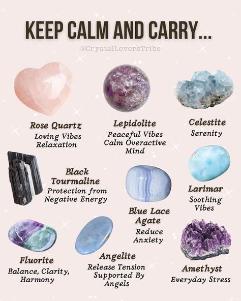 Margaret Jamison on Instagram: "Thank you @crystalloverstribe" Gemstones Chart, Crystal Healing Chart, Rose Quartz Serenity, Crystal Power, Crystal Guide, Crystals Healing Properties, Spiritual Crystals, Types Of Crystals, Crystal Therapy