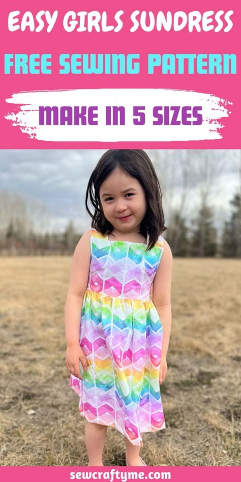 Girls Sundress Sewing Pattern Free Simple Kids Dress Pattern, Simple Toddler Dress Pattern, Free Girls Dress Patterns Pdf, Toddler Girl Dress Sewing Patterns Free, Girls Sundress Pattern Free, Sundress Sewing Patterns, Girls Dress Pattern Free, Toddler Sun Dress, Sundress Pattern