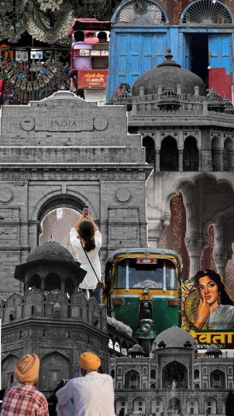 #delhi #delhiaesthetics #￼ DelhiCollage Mini Art Journal, Old Delhi, Mini Art, Art Journal, Collage, Art