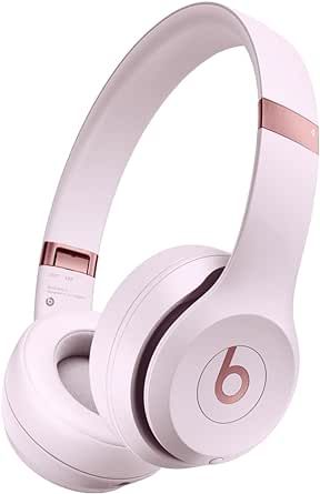 Beats Solo 4 - Wireless Bluetooth On-Ear Headphones, Apple & Android Compatible, Up to 50 Hours of Battery Life - Cloud Pink Beats Headphones Rose Gold, White Wireless Headphones, Wireless Headphones Cheap, Beats Earbuds Wireless, Acoustic Architecture, Headphones Apple, Pink Wireless Earbuds, All Apple Products, Beats Solo