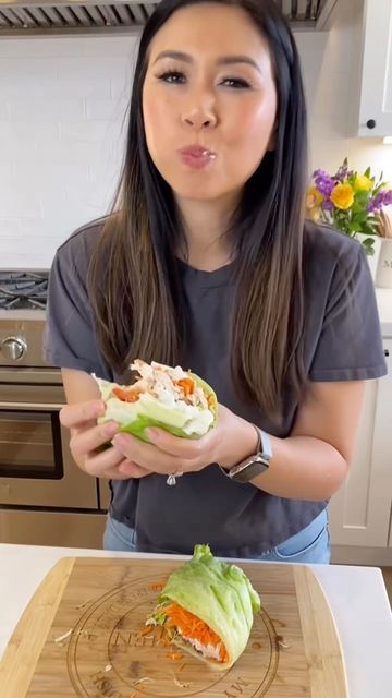 My Nguyen on Instagram: "I think this Chicken BLT Lettuce Wrap is better than my Idiot Sandwich lol. Honestly, I’ve been eating this for lunch a lot better everything is already prepped. It’s ice berg lettuce, chicken, bacon, avocado, carrots, tomatoes and sprouts. #lettucewraps #lettucewrap #bltsandwich #bltsalad #saladrecipe #healthyrecipes #healthylunch #recipevideo #easyrecipe #mealprepideas" Lettuce For Sandwiches, Chicken Blt Lettuce Wraps, Ice Berg Lettuce Recipes, Romaine Hearts Recipes Lettuce Wraps, Ice Berg Lettuce Salad, Iceburgers Lettuce Recipes, Lettuce Sandwich Wraps, Lettuce Wrap Sandwich, Lettuce Wraps Recipes