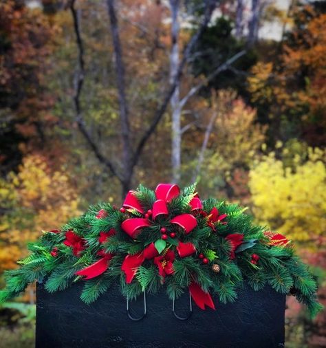 Christmas Cemetery Flowers Winter Grave Decoration Headstone | Etsy Christmas Cemetery Flowers, Diy Headstone, Headstone Flowers, Cemetary Decorations, Casket Flowers, Gravesite Decorations, Flowers Winter, Grave Flowers, Cemetery Decorations