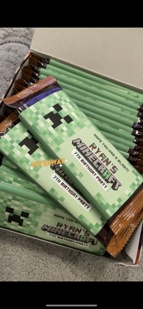 Minecraft Birthday Giveaways, Minecraft Birthday Decorations, Birthday Giveaways, Party Giveaways, Minecraft Birthday, Bday Ideas, Birthday Decorations, Birthday Parties, Minecraft