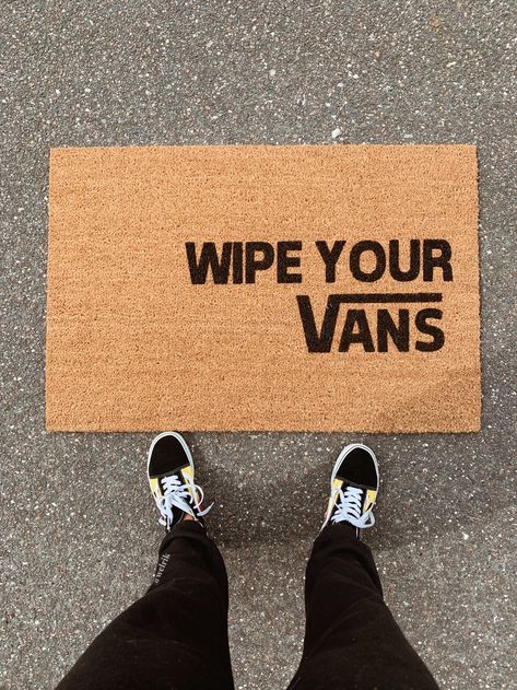 Vans Svg, Custom Door Mat, Van Storage, Van Home, Vans Style, Custom Doormat, Southern Home, First Apartment, Custom Door