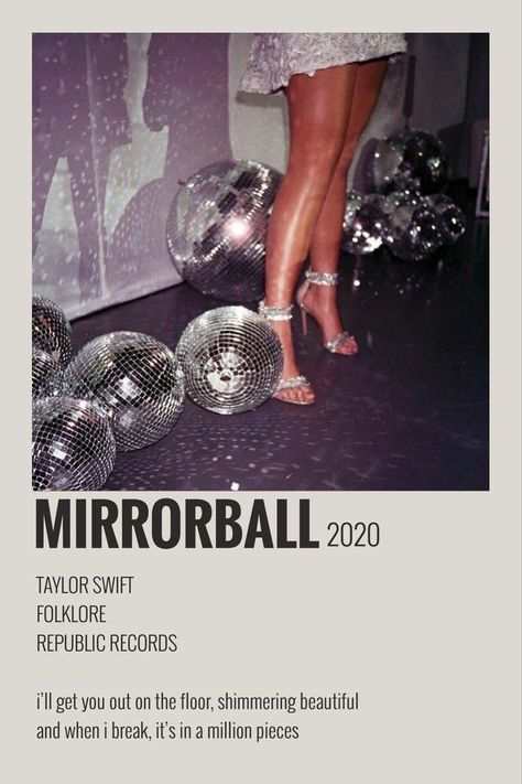 Taylor Swift Aesthetic Song Titles, Mirror Ball Aesthetic, Mirror Ball Taylor Swift, Taylor Swift Music Poster, Bejeweled Aesthetic, Taylor Swift Song Posters, Taylor Swift Room, Song Polaroid, Taylor Swift Polaroids