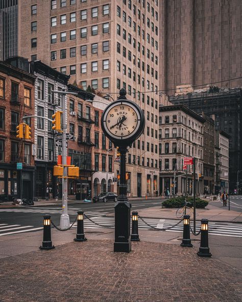 Roxy Hotel clock and street scene in Tribeca, Manhattan, New York City Hotel Motel, Posters Framed, Time Of Your Life, Manhattan New York, Street Scenes, Image House, Shutter Speed, City Skyline, Roxy