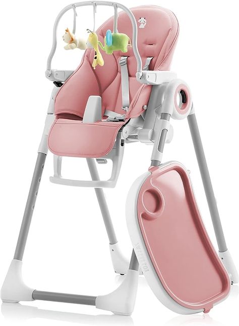 Sweety Fox Folding High Chairs for Babies and Toddlers - with Toy Arch - High Chair with Adjustable Heights and Position - Baby High Chairs 6 Months Plus (Max 15kg Folding High Chair, Modern High Chair, Best High Chairs, Convertible High Chair, Portable High Chairs, Joy Baby, Fox Baby, Bohemian Baby, Toddler Chair