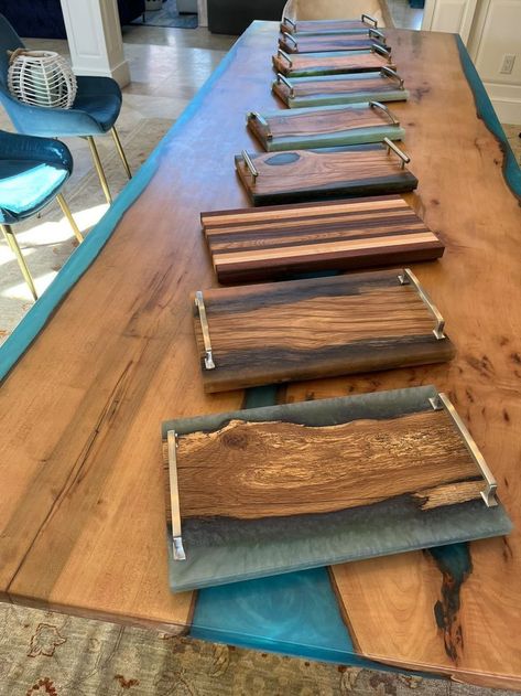 Epoxy Charcuterie Boards, Live Edge Charcuterie Boards, Charcuterie Boards, Epoxy Project, River Table, Epoxy Table Epoxy Charcuterie Board Ideas, Live Edge Epoxy Table, Epoxy Resin Charcuterie Boards, Live Edge Charcuterie Board, Epoxy Charcuterie Board, Charcuterie Board Diy, Diy Resin Table, Resin And Wood Diy, Wooden Building Blocks