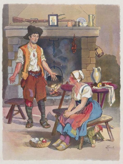 Fairy Tale Writing, Hansel And Gretel, Jack And The Beanstalk, Printmaking Art, Illustration Vintage, Fairy Godmother, Literature Art, Magical Forest, Old Master