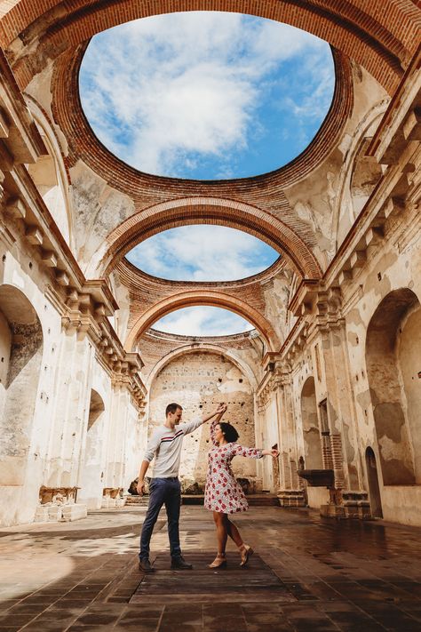 Unusual Engagement Photos, Guatemala Photoshoot, Cuba Couple Pictures, Antigua Guatemala Photoshoot, Engagement Photos Antigua Guatemala, Old San Juan Engagement Photos, San Juan Capistrano Engagement Shoot, Antigua Guatemala Engagement, Antigua Guatemala Photo Ideas