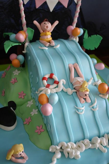 Waterslide Cake, Pool Cakes, Swimming Cake, Pool Party Cakes, Pool Cake, 3rd Birthday Cakes, Cakes For Kids, Gateaux Cake, Summer Cakes