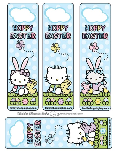 Sanrio Bookmark, Easter Picture Frames, Bookmark Printable, Bookmark Ideas, Easter Pictures, Bookmarks Printable, Book Marks, Hoppy Easter, Kitty Kitty