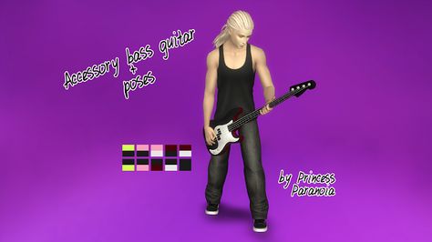 Sims 4 CC's - The Best: Electric bass + Poses by Beverlyallitsims Sims 4 Cc Bass Guitar, Bass Poses, 4 Poses, Sims 4 Clutter, Ts4 Cc, Sims 4 Cc, Electric Guitars, Not Allowed, Sims 4 Mods