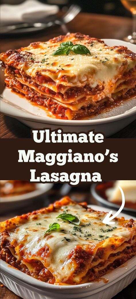 Looking for a cozy dinner that’ll impress everyone? This Ultimate Maggiano’s Lasagna is your answer! With layers of rich meat sauce, creamy ricotta, and gooey mozzarella, it’s the perfect recipe for family dinners or weekend gatherings. Plus, it’s a simple and hearty meal that will have everyone coming back for seconds! Whether you’re cooking for two or a crowd, this lasagna is a delicious way to make any evening special. So grab your ingredients and let’s get cooking! 🍽️✨ Pesto Dishes, Lasagna Recipe With Ricotta, Recipe For Family, Spaghetti Carbonara, Cozy Dinner, Pasta Lover, Hosting A Dinner Party, Italian Dinner, Hearty Meal