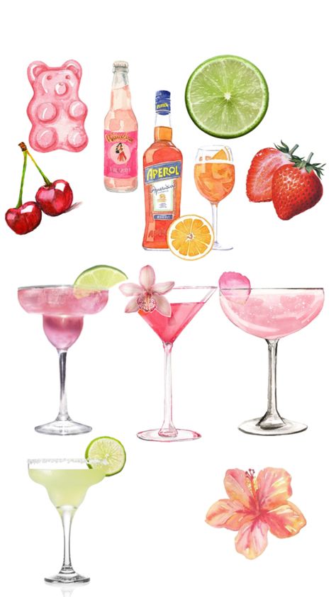 Cosmopolitan Drink Recipe, Drink Drawing, Cocktails Clipart, Cocktail Images, Cocktail Illustration, Recipe Drawing, Diy Cocktails, Pink Gin, Cowgirl Art