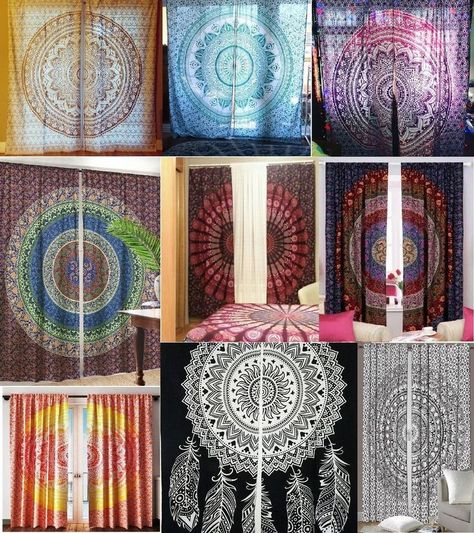 Indian Mandala Curtains Hippie Wall Drapes Bohemian Door Window Room Decor Art #Handmade #Modern http://itz-my.com Window Room Decor, Wall Tapestry Diy, Hippie Things, Wall Drapes, Mandala Curtains, Modern Vintage Home Decor, Diy Tapestry, Dorm Diy, Dorm Room Diy