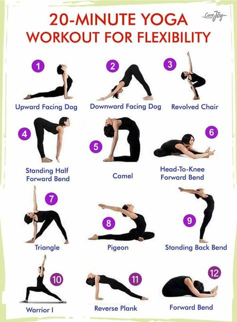 Yoga Poses For 2, Yoga Facts, 20 Minute Yoga, Morning Yoga Routine, Yoga Poses Names, Beginner Workouts, Poses For Beginners, Daily Yoga Workout, Beginners Yoga