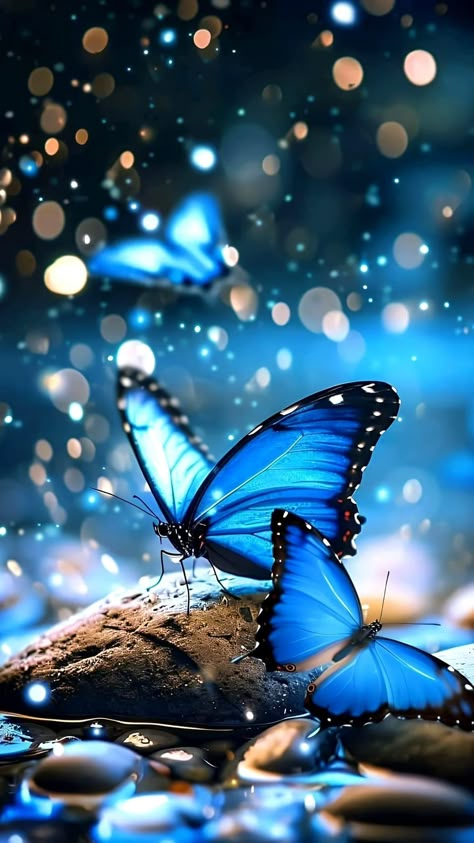 Realism Wallpaper, Pastel Blue Wallpaper, Butterfly Video, Lady Butterfly, Blue Background Wallpapers, Dark Blue Suit, Blue Butterfly Wallpaper, Beautiful Butterfly Pictures, Magical Nature