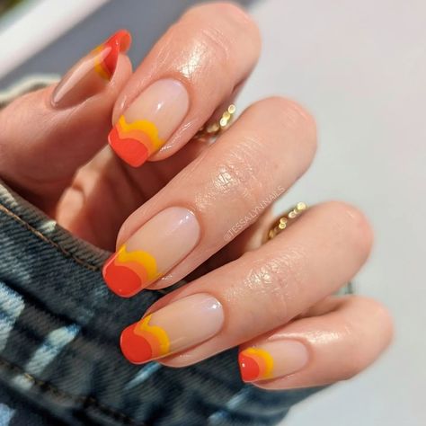 Tessa | DIY Nail Art | Sunshine Scallops ❤️🧡💛 Hey friends! Here's an easy layered tip design I've done freehand with a few different color combos. I love this… | Instagram Sunshine Nail Art, Diy Nail Art, Nail Art Diy, Different Patterns, Diy Nails, Nails Nails, Color Combos, Nailed It, Nail Ideas