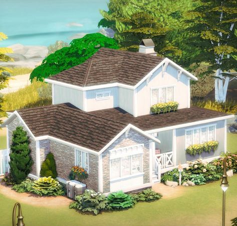 Sims 4 Cats And Dogs House, Sims 4 Cats And Dogs, Cozy Family Home, Coastal Craftsman, Dogs House, Brindleton Bay, 4 Cats, Growing Together, Sims Building